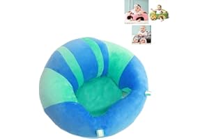 XIGUI Baby Support Seat, 18x12inch Blue Baby Support Seat Sofa Plush Soft Animal Shaped Baby Learning to Sit Chair Keep Sitting Posture Comfortable Infant Sitting Chair for 3-11Months up Baby