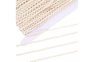 GORGECRAFT 33 Yards Cotton Rick Rack RIC Rac Trim 1/8 inch Rickrack Lace Wave Ribbon Floral White Zig Zag Wave Bending Fringe Lace Trim S Shaped Woven Braided Fabric for Sewing DIY Crafts