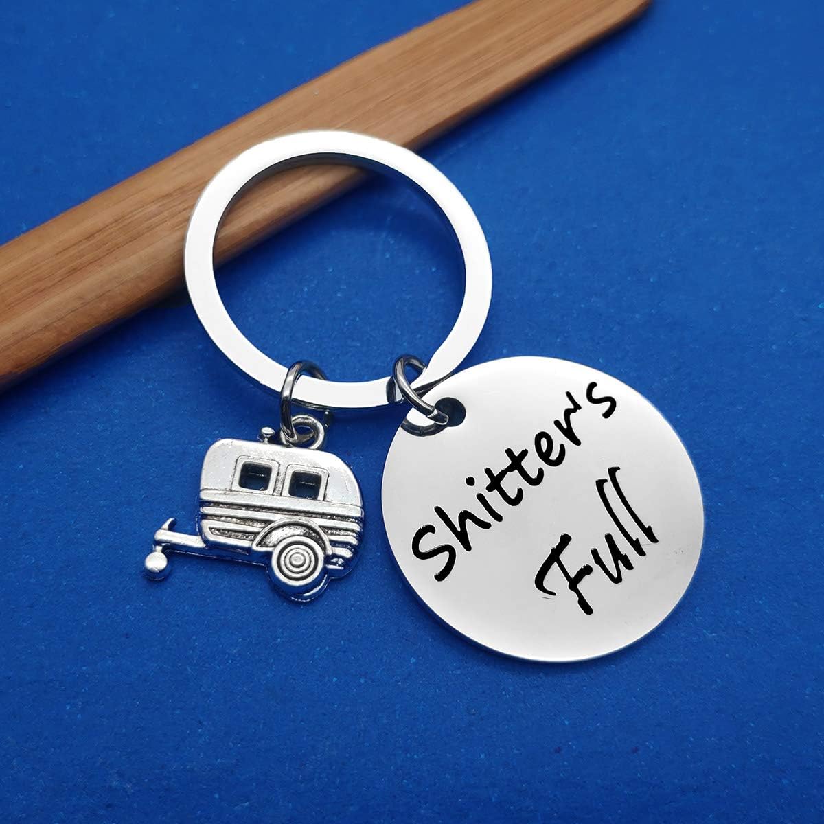 Shitter's Full Keychain Funny Camping Keyrings Camping Lovers Gift Trailer Vacation Gift Christmas Keyring Unique Gifts for Men Women Outdoor Adventure Traveller Gifts Retirement Gift for Vacation - Image 4