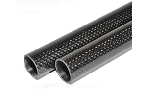 YOOZENA Abester Carbon Fiber Tube 5mm OD x 3mm ID x 1000mm 3K Glossy Plain Roll Wrapped Rod (2 PCS) H