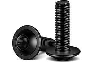 MewuDecor M6 x 20mm Flanged Button Head Socket Cap Screws, Black Oxide, Full Thread, Allen Socket Drive, 304 Stainless Steel, 25 PCS