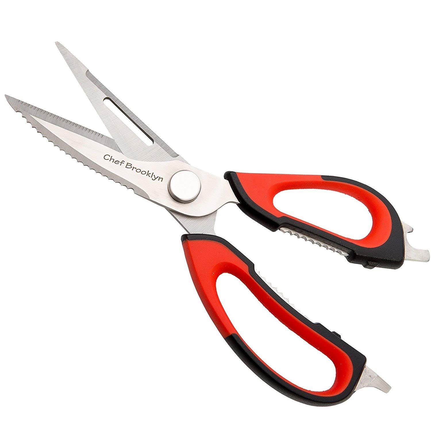 Chef Brooklyn BBQ Grill Mats with Bonus Kitchen Scissors- Heavy Duty Multi-Functional Scissors Sharp Perfect for Chicken, Poultry, Fish, Meat, Herbs and Outdoors for the BBQ\'S Camping or on the Boat