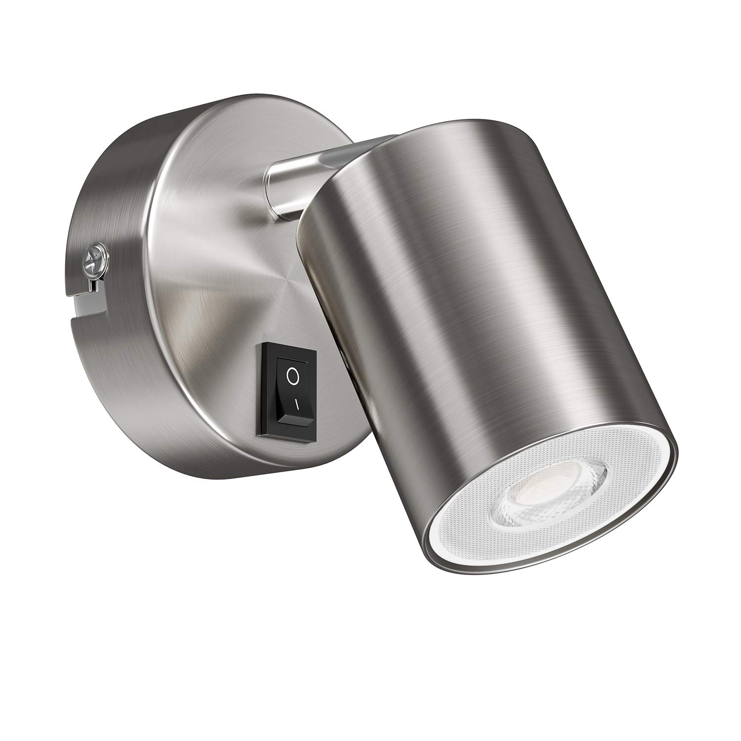 ledscom.de Wall spot WAIKA, Single Light, with Switch, GU10, Chrome matt, incl. GU10 LED lamp (Warm White, 5,473W, 468lm, 30°)