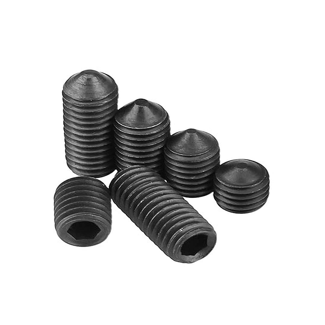 XIZONLIN Grub Screws Alloy Steel Cone Point Socket Allen Grub Screw (M2.5 M3 M4 M5 M6 M8 M10 M12),Black