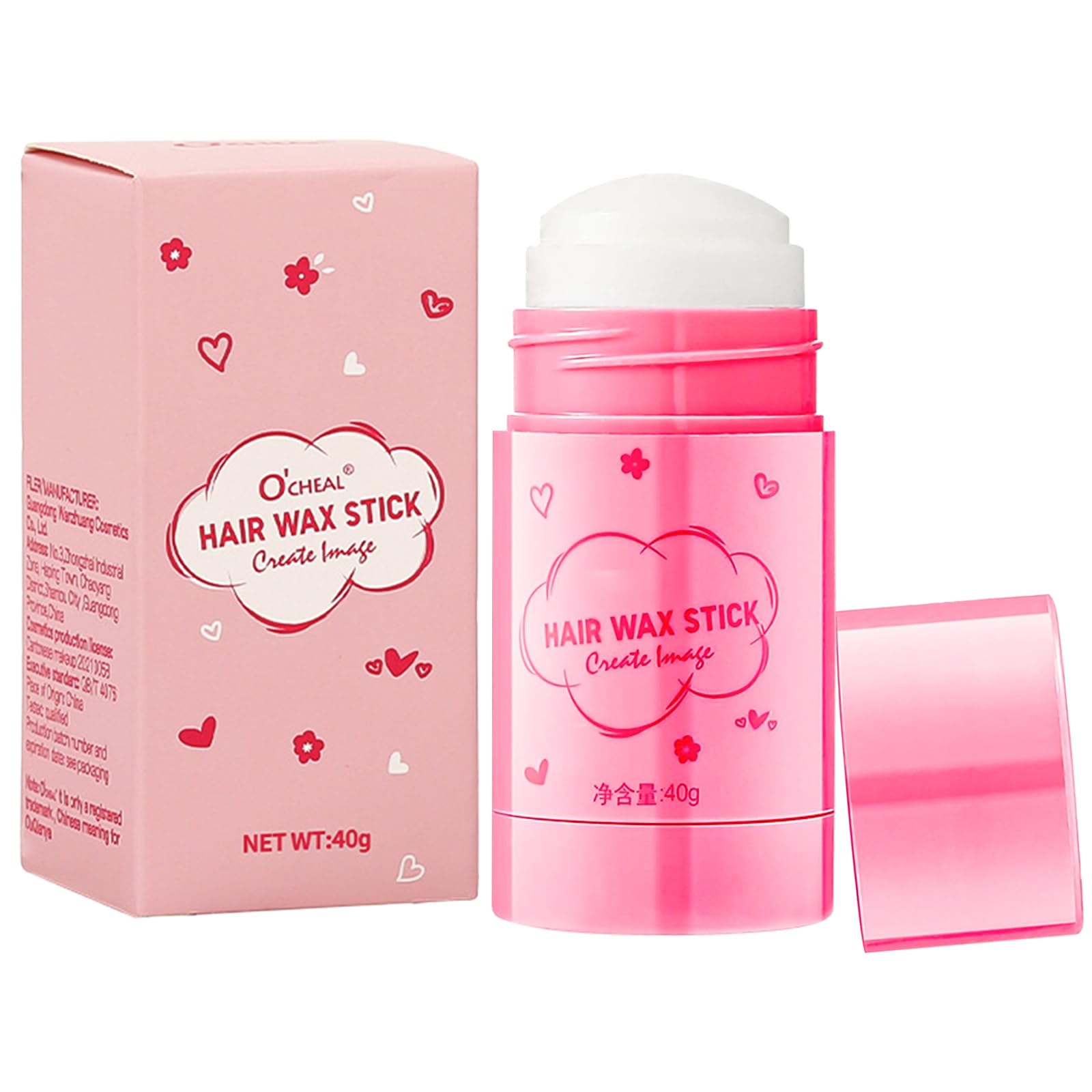 Wax Stick for Hair, Long Lasting Styling Wax, Smooth Finishing Stick for Hair Pomade, Edge Control, Bangs (Pink)