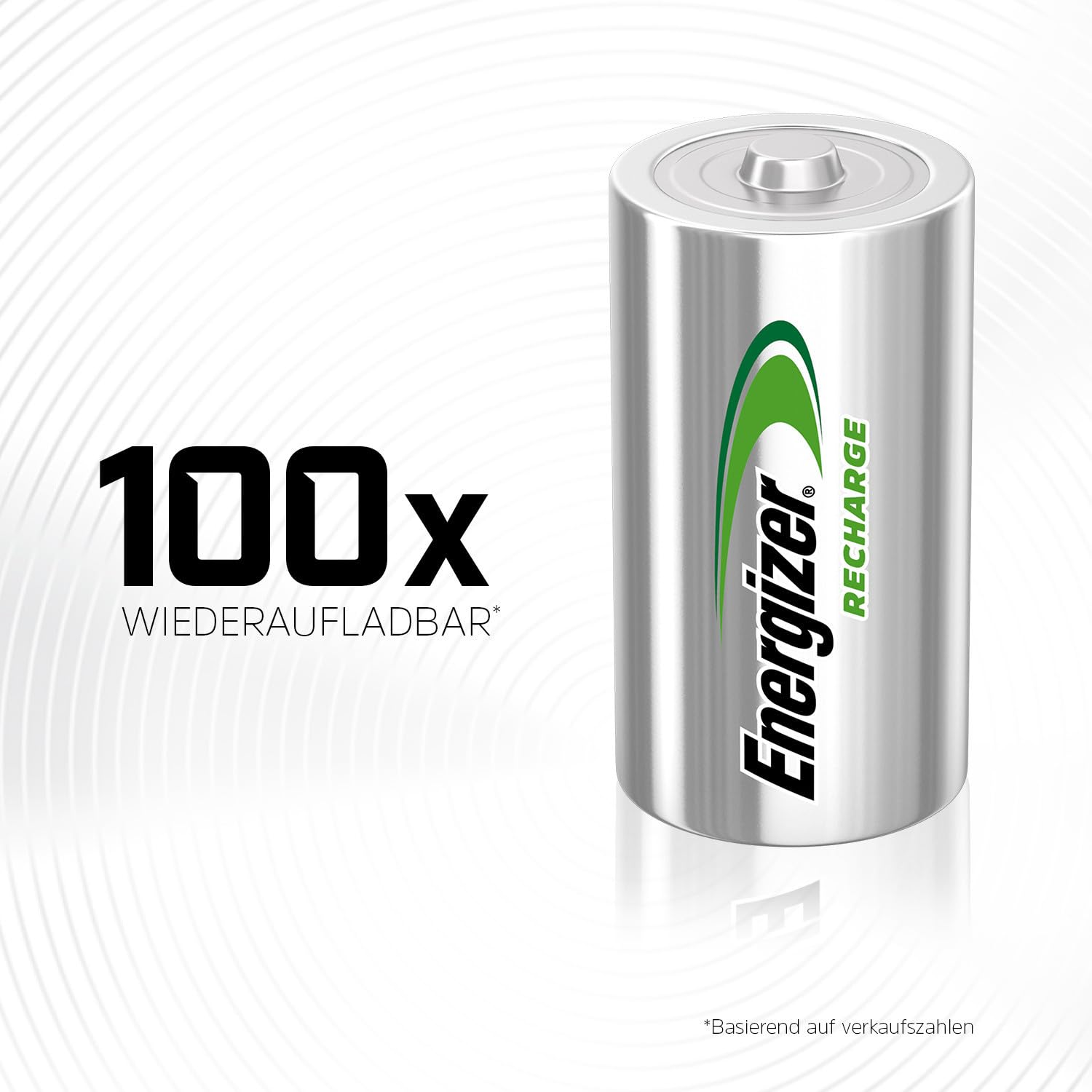 Energizer Recharge Power Plus - Batterien C wiederaufladbar (2 Stück) - 2500 mAh NiMH Akku - Bis zu 3 Jahre nutzbare Batterielebensdauer - 100% plastikfreie Recycelbar Verpackung 2