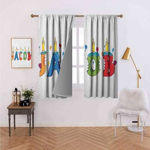 Curtain Hanging Vertically Cartoon Colorful Festive Letters Spelling Male Name Surprise Birthday Party Kids Multicolor Wedding Party Decorations 55 X72 Amazon Ca Home Kitchen