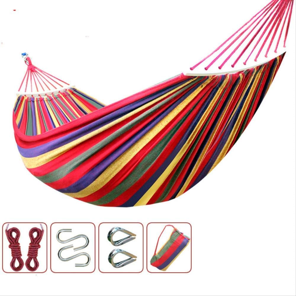 ZGRZ Hammock Outdoor Garden Hammock Anti-Roll Outdoor Single Double Thick Breathable Canvas Size 200X100Cm Load 200Kg Send 2 Straps 1 Collection Bag