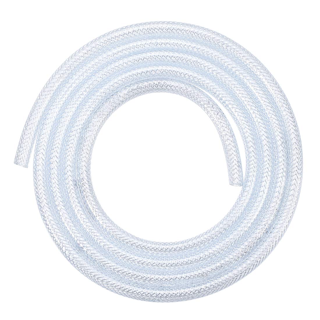 sourcing map PVC Tubing 1/4 Inch X 6.6 Ft Clear Braided Flexible Heavy-Duty Hose Tube