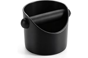 LI & ZHAO Li&Zhao Espresso Knock Box - Premium Knock Box for Espresso Machines with Non-Slip Base, Includes Brush and Dust Blower, Knock Box Espresso Accessory for Home, Suitable for 51-53mm Knock Box(Black)