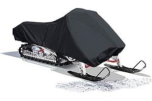 EliteShield SnowShield Trailerable Snowmobile Cover, Solution-Dyed Fade Resistant All Weather Protection Snowsled Cover, Black Color Fits Youth Kids Snowmobile up to 80 inch Long