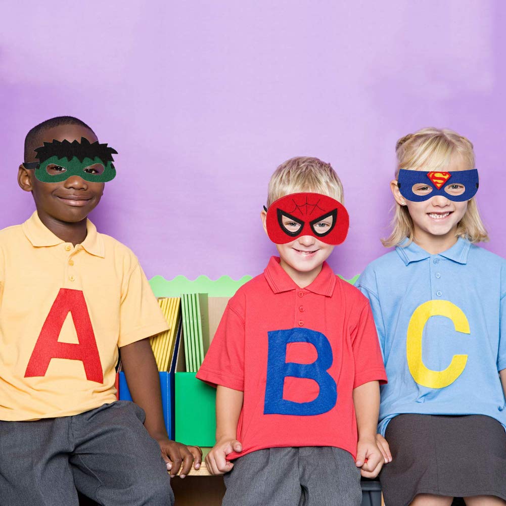 VGoodall Superhero Masks, 35 Pcs Different Superhero Party Masks Children Masquerade Cosplay Eye Masks for Ages 3-Plus Fancy Dress Up Costume Birthday Cosplay Halloween Party Gifts