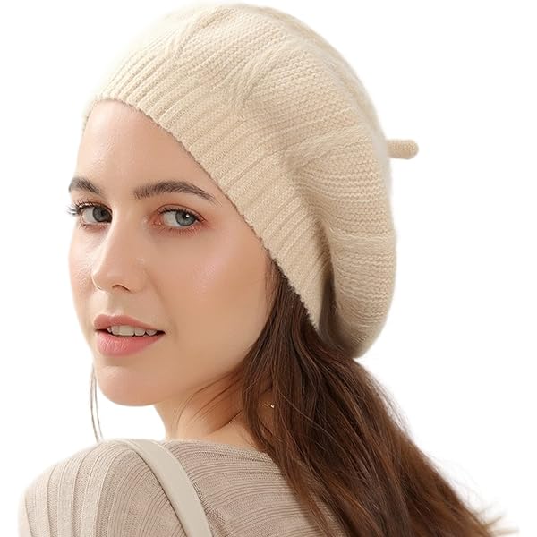 6355 Slouchy Berets Soft Comfy Knitted Cap Oversized Painter Hat Wool Blend French Beret Hat Knitted Flower Soft Beret Hat Slouchy Loose  main image 4