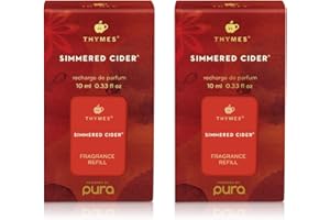 Thymes Pura Refills – 2 Pack of Oil Diffuser Scents – Long-Lasting Pura Diffuser Refills – Premium Home Fragrance – Notes of Pressed Apple, Clove & Cardamom (Simmered Cider, Pack of 2)