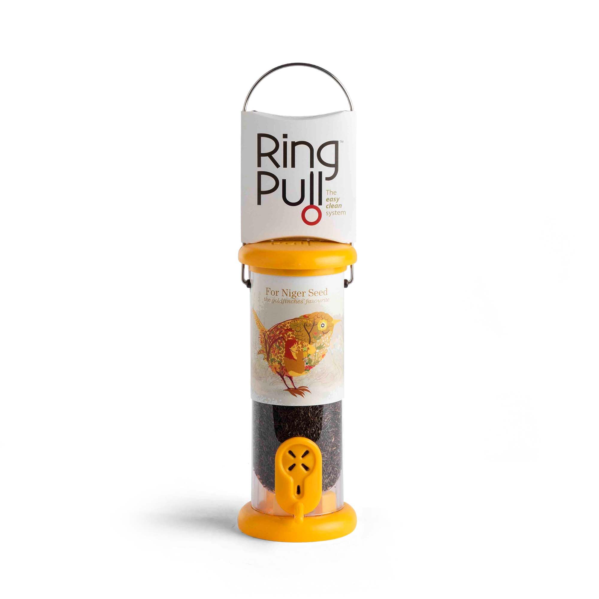 Ring-Pull TO N1Y Small Bird Feeder for Niger Seeds - Yellow