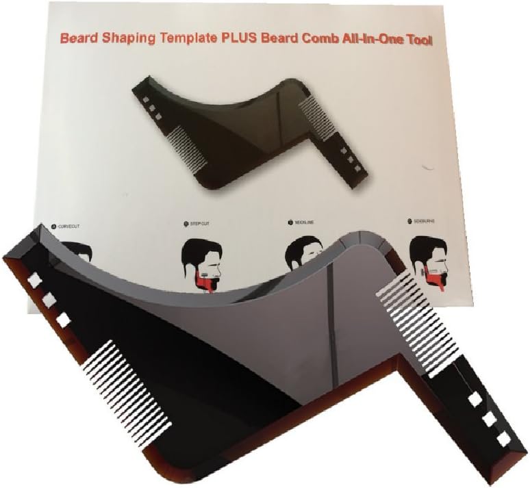 GenovationBeard Styling and Shaping Comb, Trimming Template for Perfect Lines and Symmetry, Moustache Trimmer for Men Quickly Creating Good Looking