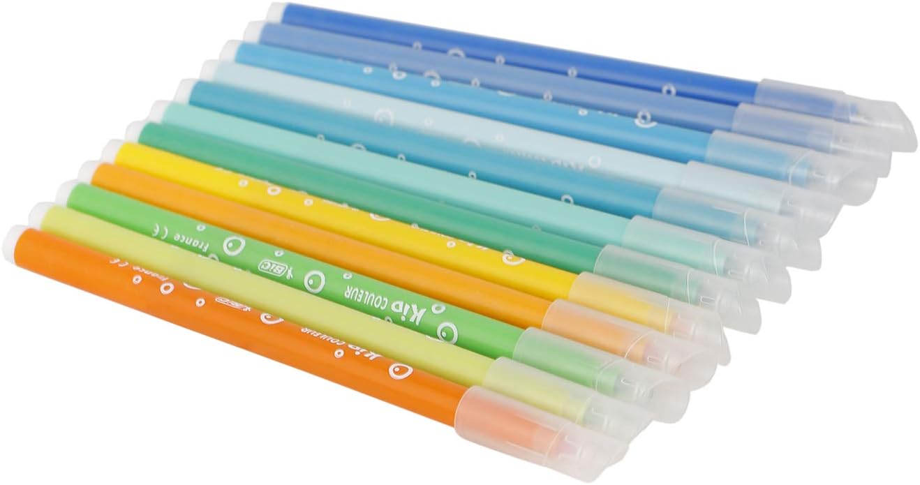 BIC Kids Kid Couleur Felt Tip Colouring Pens - Assorted Colours, Cardboard Wallet of 24: Toys & Games