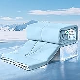 Elegear Cooling Comforter King Absorbs Body Heat to Keep Cool, Cooling Blanket for Hot Sleepers Japanese Arc-Chill 3.0 Cool Tech Fabric Summer Comforter Hypo-Allergenic Cooling Quilt - Blue/Gray