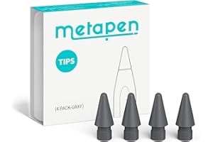 Metapen 4 Pack Tips Compatible with Apple Pencil Pro, USB-C, 2nd, 1st Gen and A8/A11/Air8/A14/D1-1:1 Original Size, Super Dur