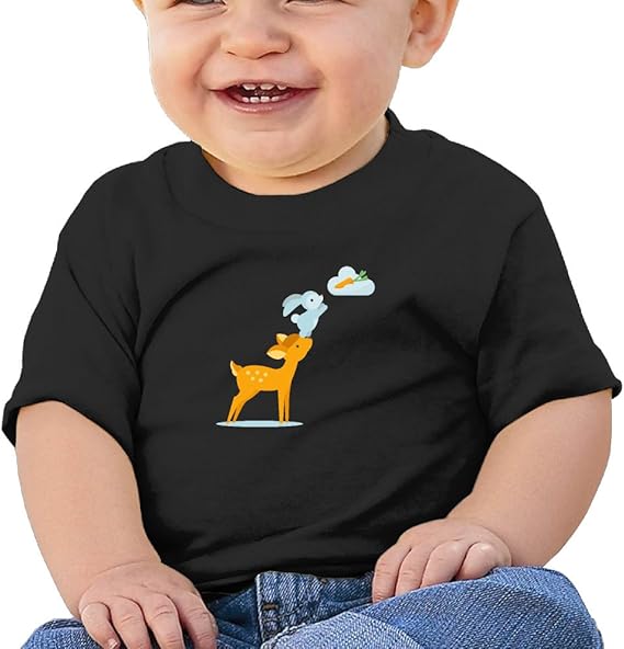 Amazon Co Jp ウサギ にんじん おにぎり きりん子供服 ベビーtシャツ 半袖 男の子 女の子 クルーネック カジュアル ファッション
