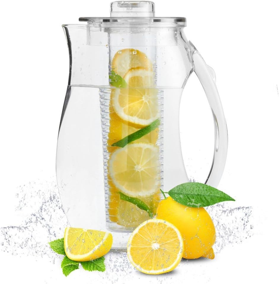 Infuser Pitcher 3 Pcs of 2.9 Quartz / 2.75 L Lemon Tea Flavored Infusion Water