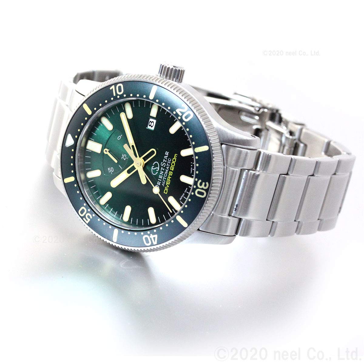 ORIENT STAR(オリエントスター) RK-AU0307E Men's Automatic Watch, 200 Meter Diver, Mechanical Silicone Band, Water Resistant for 200m Air Submersion, Green, Dial Color - Green, Watch Sports Diver, 666.6 ft (200 m),