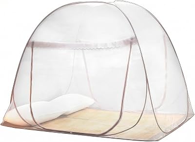 QWORK Mosquito Net for Bed 150x200x150cm Pop Up Foldable Double Door