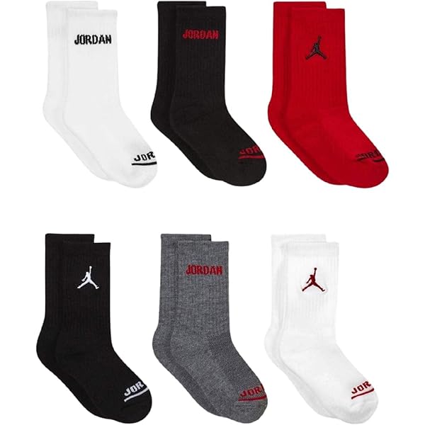 Amazon.com: Jordan Jumpman Boys Cushioned Crew Socks 6 Pairs