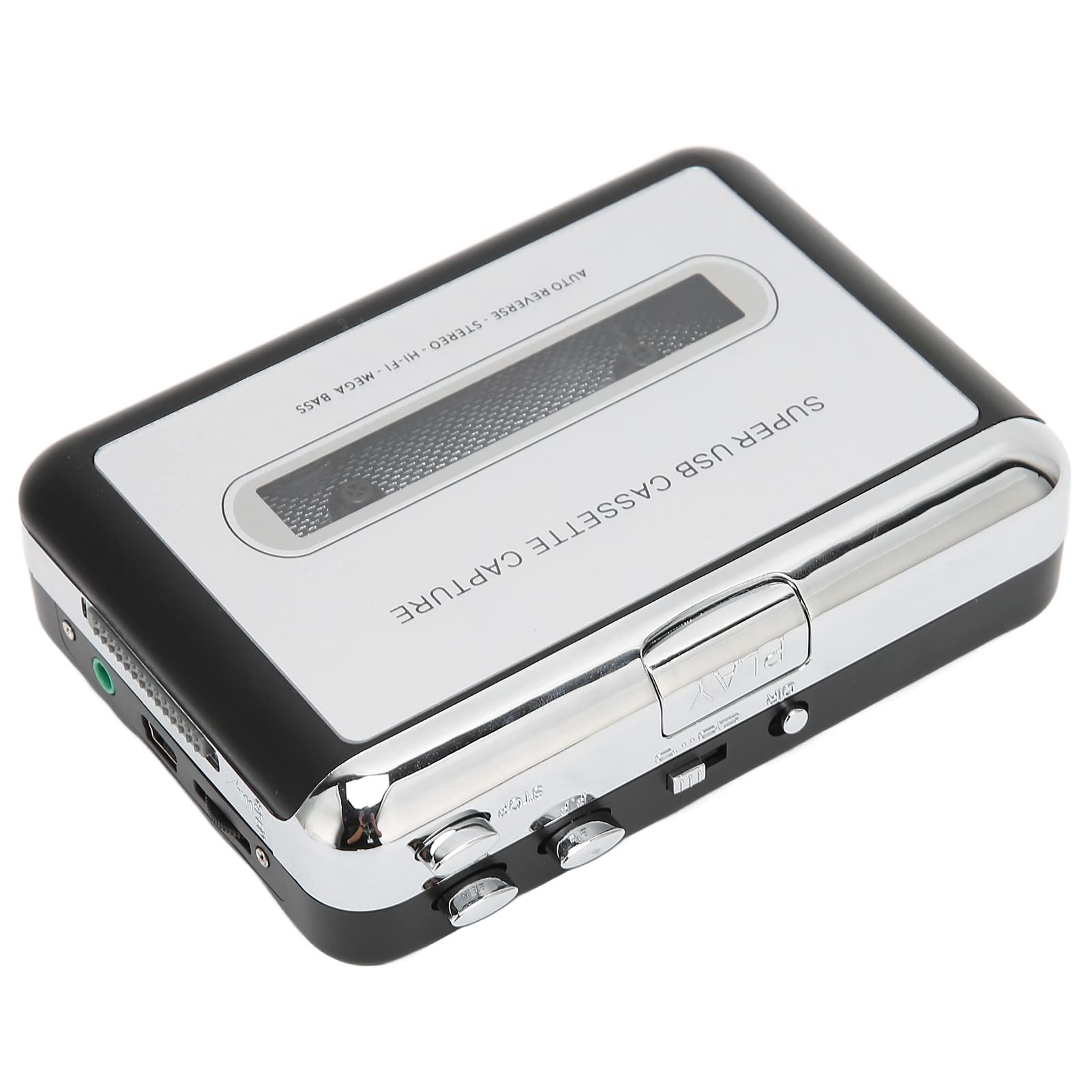 CCYLEZ Portable Cassette Players, USB Auto Reverse Sound Music Tape Player, Music Cassette Tape to MP3 CD Digital Converter, with 3.5mm Jack Headphones for Laptops PC