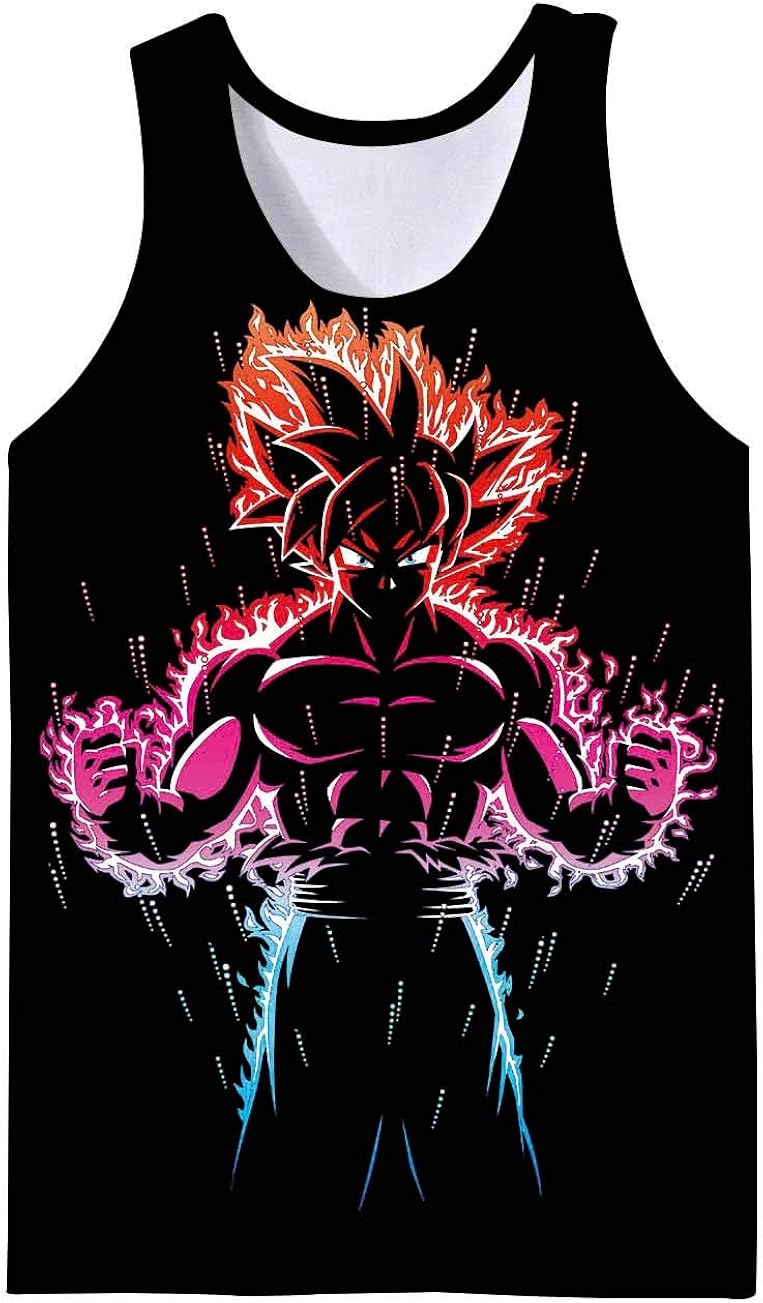 Amazon Com Lifocs Mens Cool Anime Graphic Tank Top Dragon Ball Work Out Shirt Tokyo Ghoul Sleeveless Muscle Tees Clothing