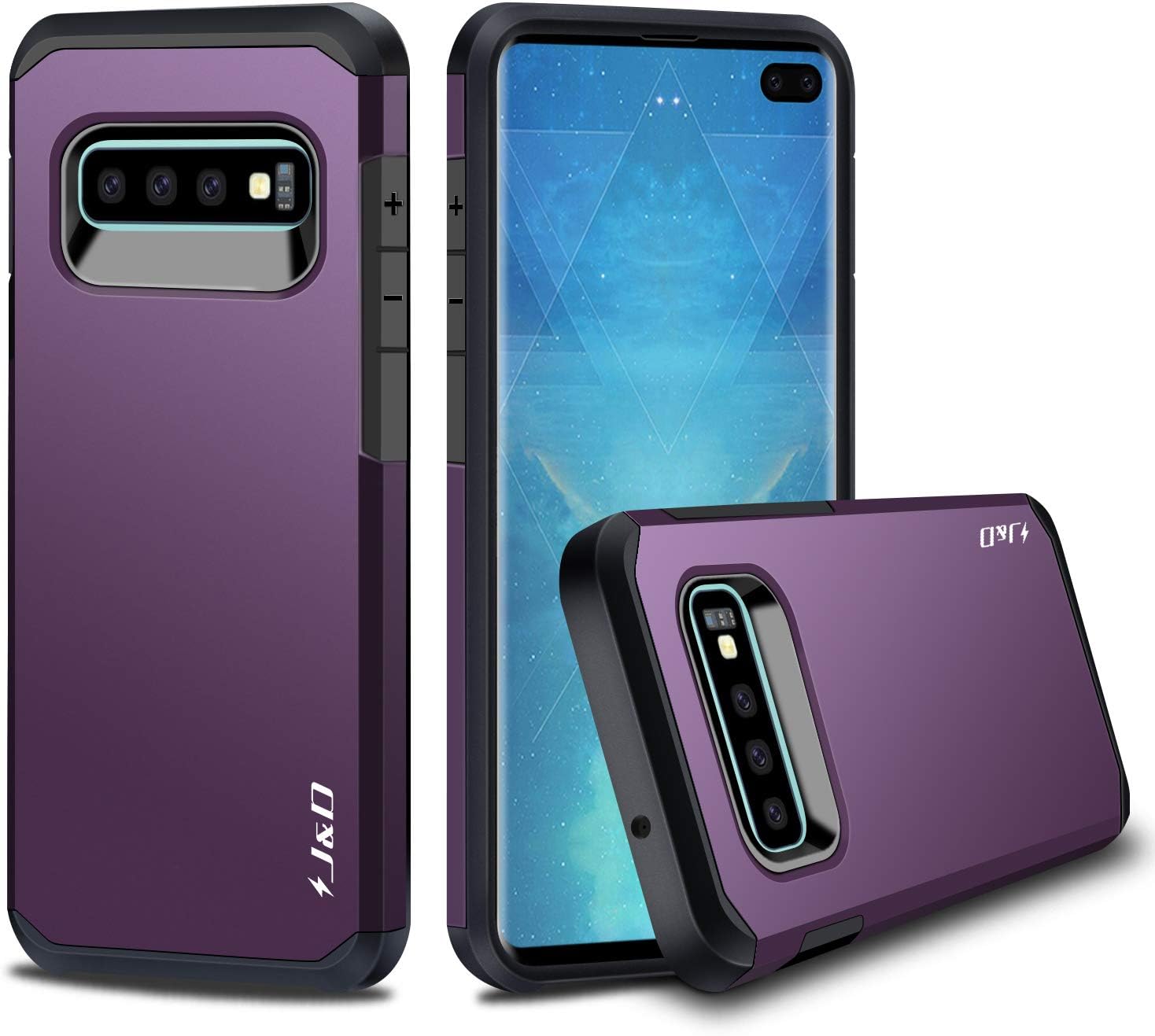 J&D Compatible para Galaxy S10 Plus Funda, [Armadura Delgada] [Doble