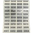 EXTRONTONDA Consecutive Number Inventory Stickers Waterproof 0.39 x 0.78 Inch Black Printing On Silver Sticker (3001 to 4000)