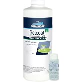 TotalBoat Marine Gelcoat for Fiberglass Repairs - White Quart, Wax | Touch Up &amp; Restore Fiberglass Boats; Brush, Roll &amp; Spray; Premium ISO/NPG Formula with MEKP Catalyst; Tint for Custom Colors