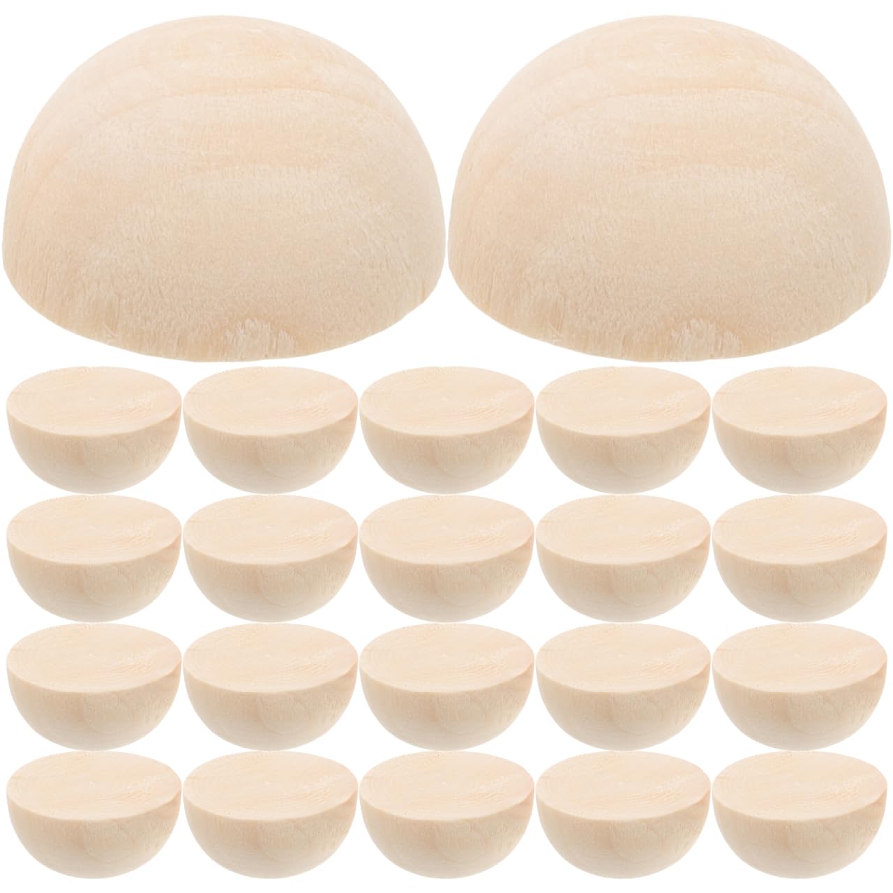 NOLITOY Half Craft Ball Half Wooden Balls: Split Wood Ball Mini Hemisphere Unfinished Half Craft Ball for DIY Projects Kids Arts and Supplies (Light Yellow 30mm) Indoor, 30 PCS