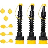 ORANDESIGNE Gas Can Spout Replacement Kit W/Stopper Cap Flame Arrestor  Screw Collar Caps for Old Style Pre 2009 Cans Water Jugs, Pack of 3 (Black)