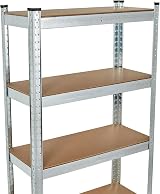 ZENO 5 Tier Garage Shelving Heavy Duty Metal Warehouse Racking 175KG Silver view 7