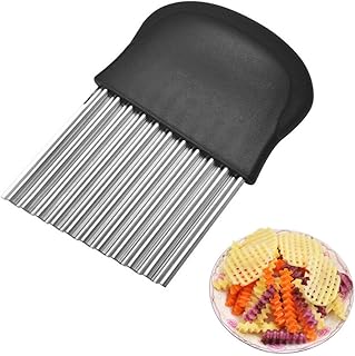 nuoshen 1 Stück Pommes Wellenmesser, Edelstahl Kartoffelschneider Kartoffel Wellenschneider für Obst Gemüse Salat Schneider Werkzeug