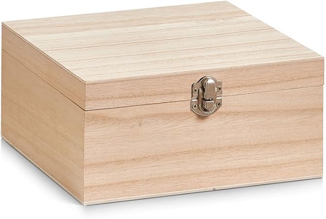 Zeller 15125 Caja de Almacenaje, Madera, Marrón, 20x20x9.5 cm: Amazon.es: Hogar