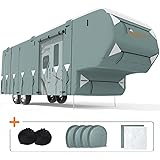 KING BIRD Upgraded 5th Wheel RV Cover, Extra-Thick 5 Layers Anti-UV Top Panel, Durable Camper Cover, Fits 37'-41' Motorhome -