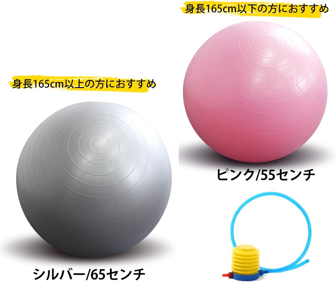 Amazon バランスボール エクササイズマニュアル 空気入れ付き 体幹トレーニング インナーマッスル フィットネス ヨガ Fungoal バランスボール