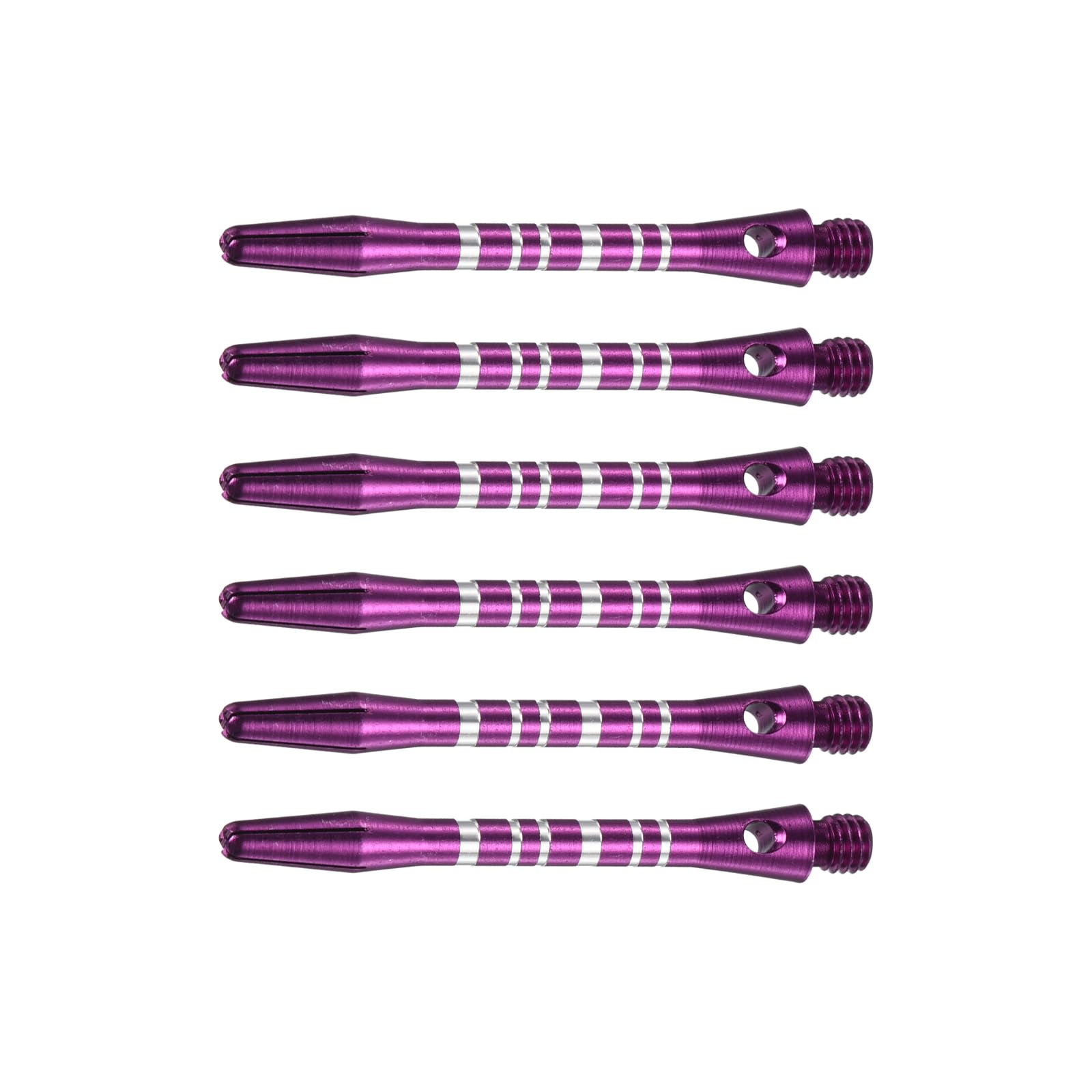 M METERXITY 6 Pack Darts Shafts - Aluminum Darts Stems Medium 2BA Thread, Apply to Darts Games/Darts Sports/Entertainmence (45mm, Silver Tone, Purple)