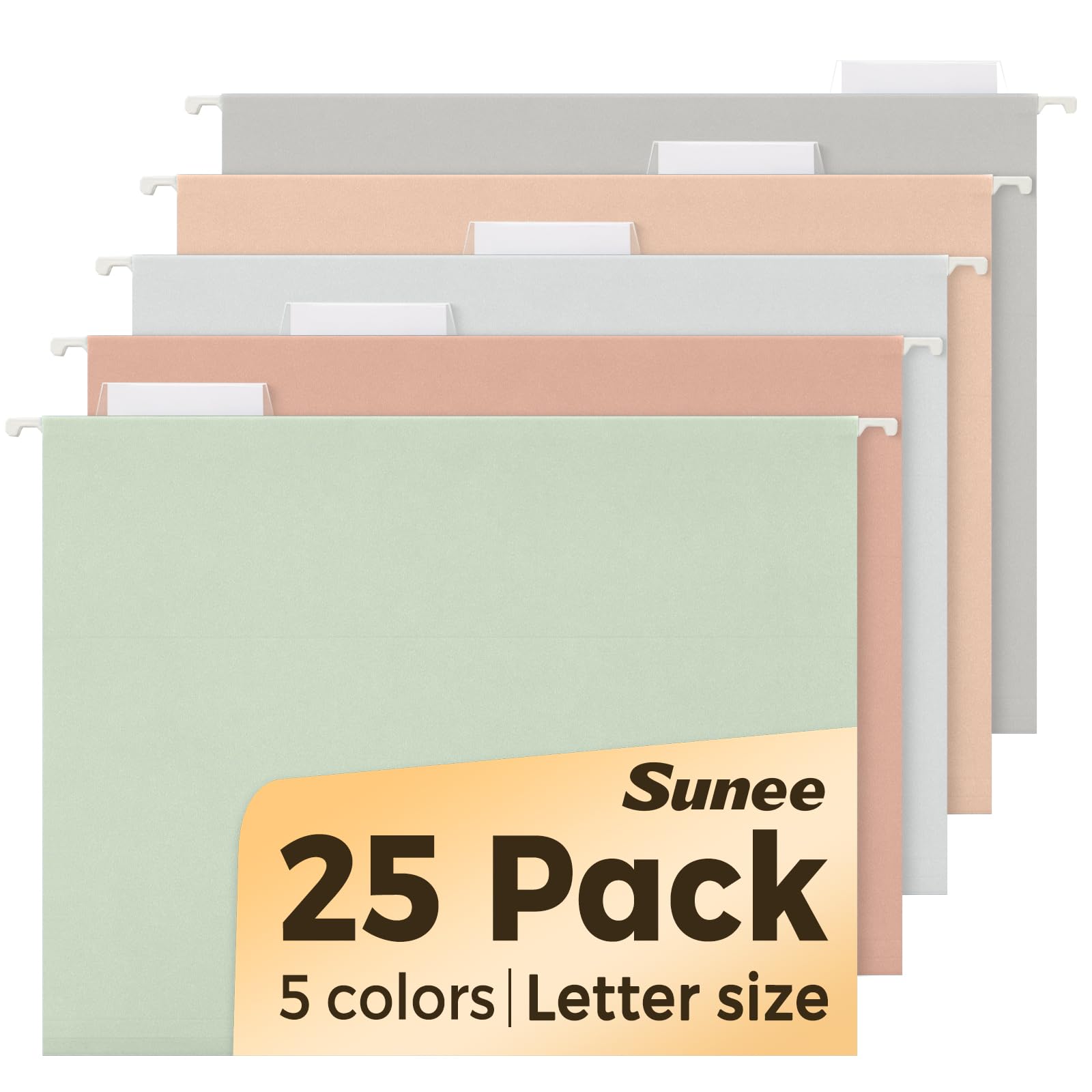 SUNEE 25 Count Hanging File Folders, Pastel Colors, Hanging File ...