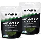 Terrasoul Superfoods Organic Wheat Grass Juice Powder, 10 Oz (2 Pack) - Grown in Utah, Made from Concentrated Juice, Superior to Wheatgrass