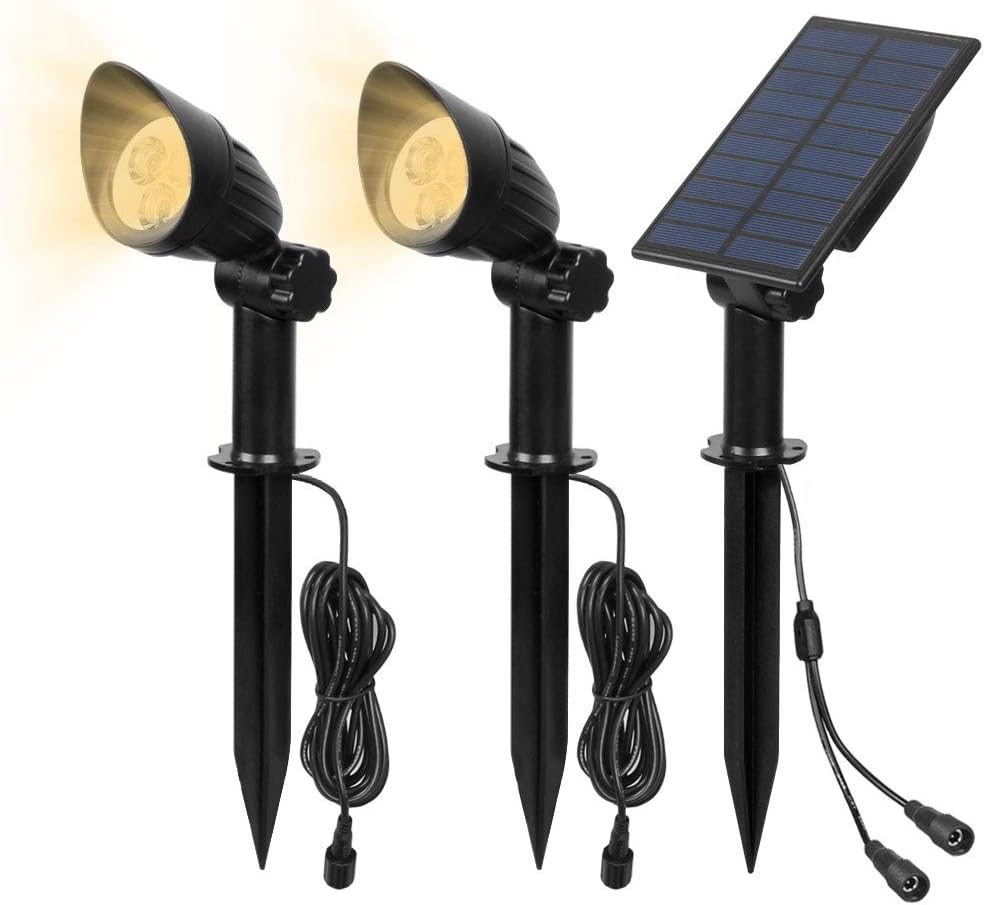 TSUN Solar Spotlights, Super Bright Solar Landscape Spotlights with 9