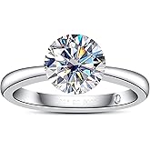 AnuClub Moissanite Engagement Rings 2/3CT D Color VVS1 925 Sterling Silver Moissanite Invisible Setting Wedding Promise Ring for Women with Certificate