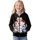 Jekioweii Zip Up Hoodies for Girls Fleece Lined Sweatshirts Hooded Soft Fall Jacket Winter Clothes for 6-16 Years Kids