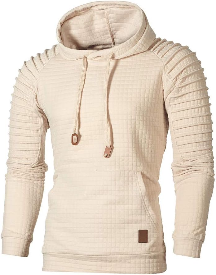 Men's Outerwear Light Jackets Autumn Long Sleeve Plaid Hoodie Sweatshirt Top Tee Blouse