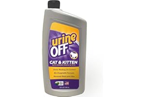 URINEOFF Urine Off Kitten & Cat Pet Stain Remover | Freshly Scented Carpet Cleaner | Bio Enzymatic Stain & Urine Odor Eliminator | Pet Safe Cleaner | 32 oz.