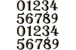 HopeWan Black Mailbox Numbers, Self Adhesive Door Address Sign Number Stickers for Aprtment Office Home Room, Metal Shiny, Suit for Outside or Indoor. (Dark, 2.75" - Set of 20)