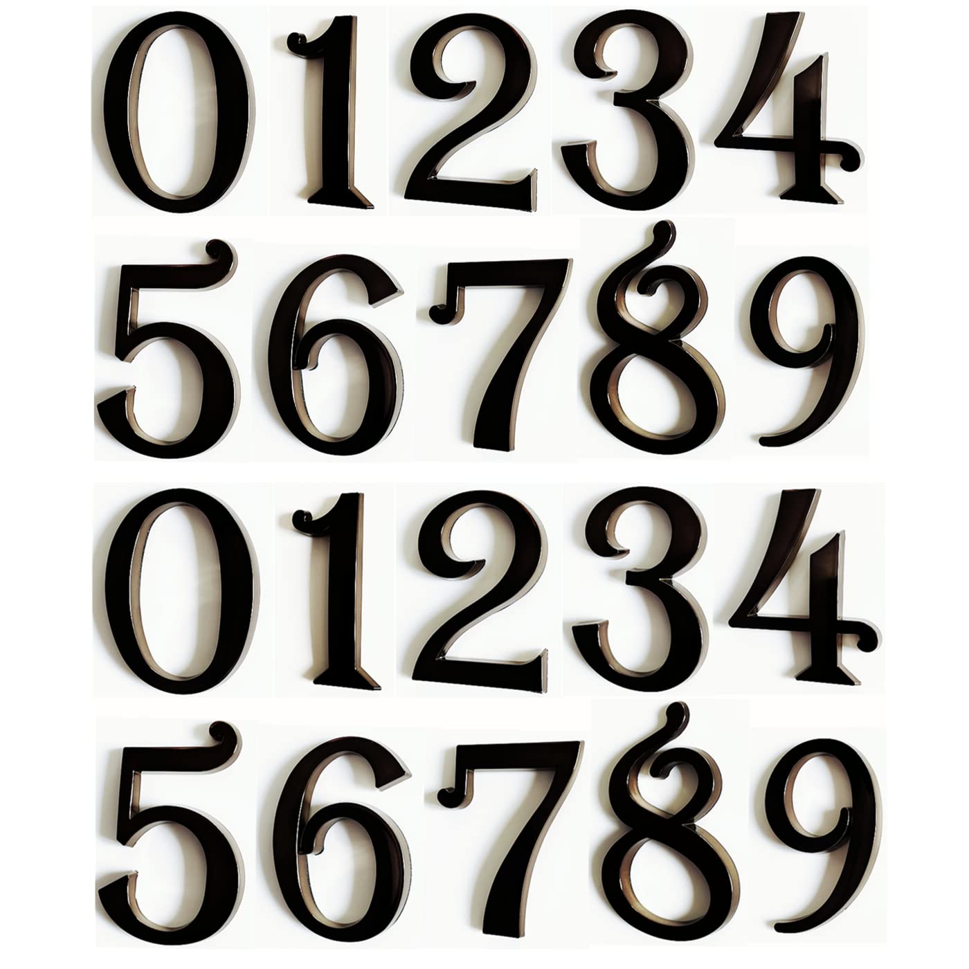 Photo 1 of HopeWan Black Mailbox Numbers, Self Adhesive Door Address Sign Number Stickers for Aprtment Office Home Room, Metal Shiny, Suit for Outside or Indoor. (Dark, 2.75" - Set of 20)